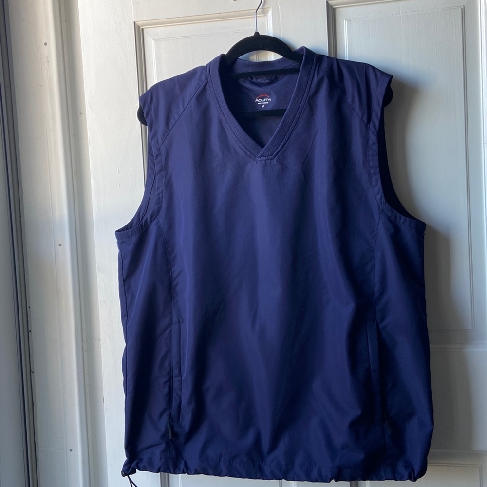 Navy Blue Acuity Mens Golf Vest Blue Sleeveless Top W Pockets Size Medium
